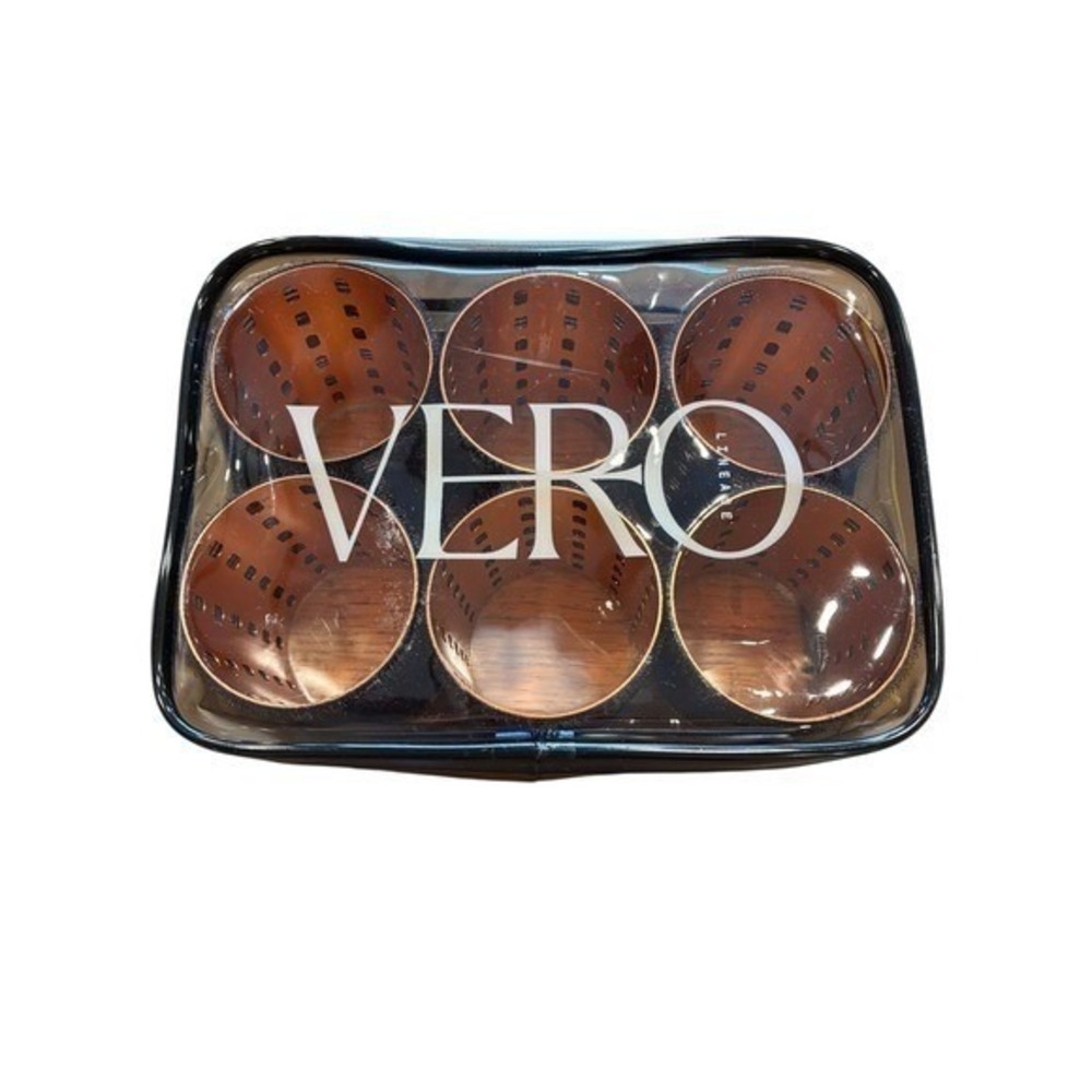 Vero Lineage Hair Rollers No Pins 6 Pack Copper Tone Salon Styling Set